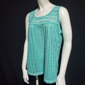 Le Rouge Green Lace Tank Top (L)